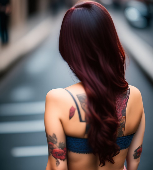 hennè capelli Underlights: capelli colorati sotto rosa