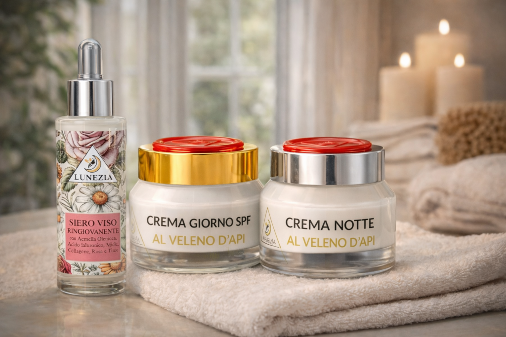 creme viso al veleno d'api e siero viso trattamento intensivo lunezia