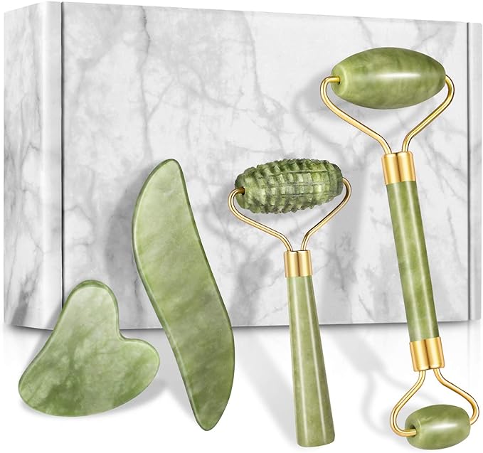 Set di 4 rulli di giada & Gua Sha