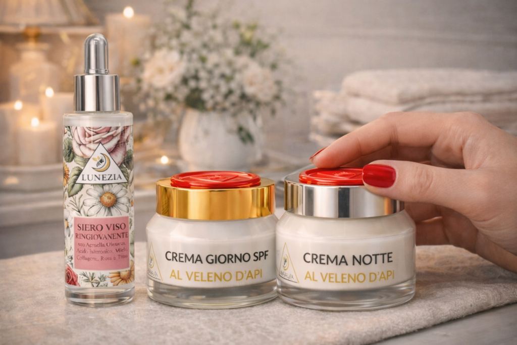 creme viso al veleno d'api e siero viso trattamento intensivo lunezia