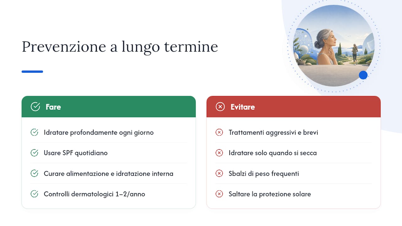 Prevenzione a lungo termine dei pori dilatati per la pelle matura — overview diagram