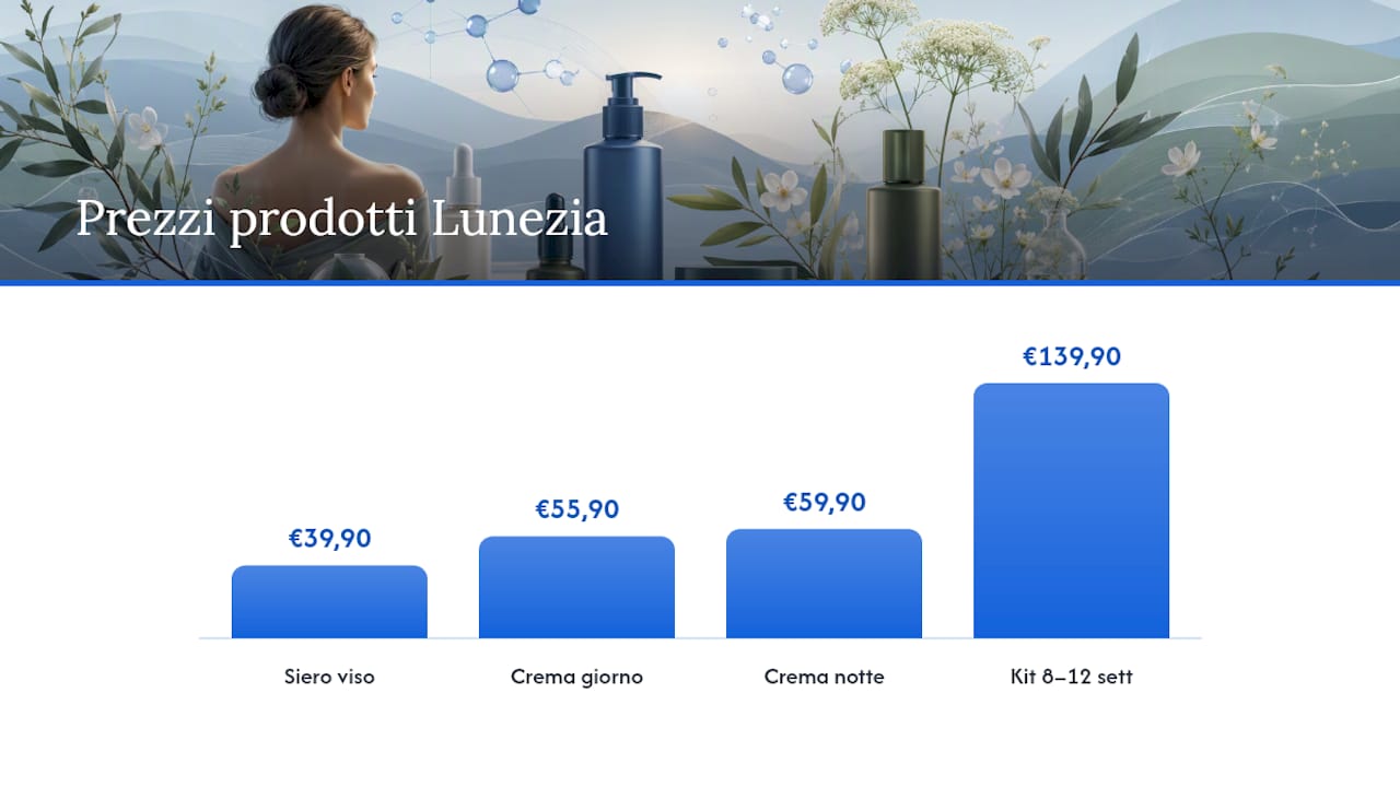 I prodotti Lunezia per una routine anticollagene completa — overview diagram