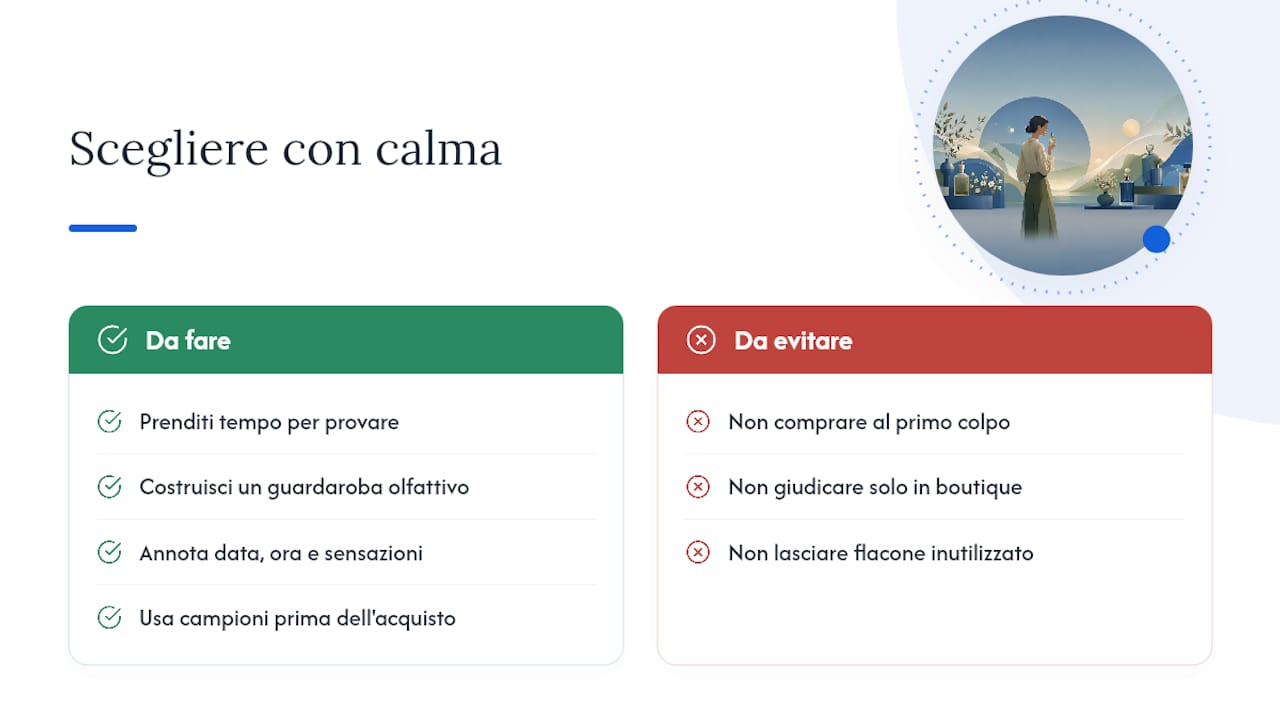 Prospettiva editoriale: scegliere con calma e costruire una firma olfattiva — overview diagram