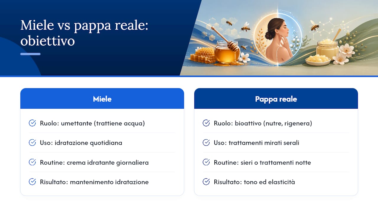 Confronto tra miele e pappa reale