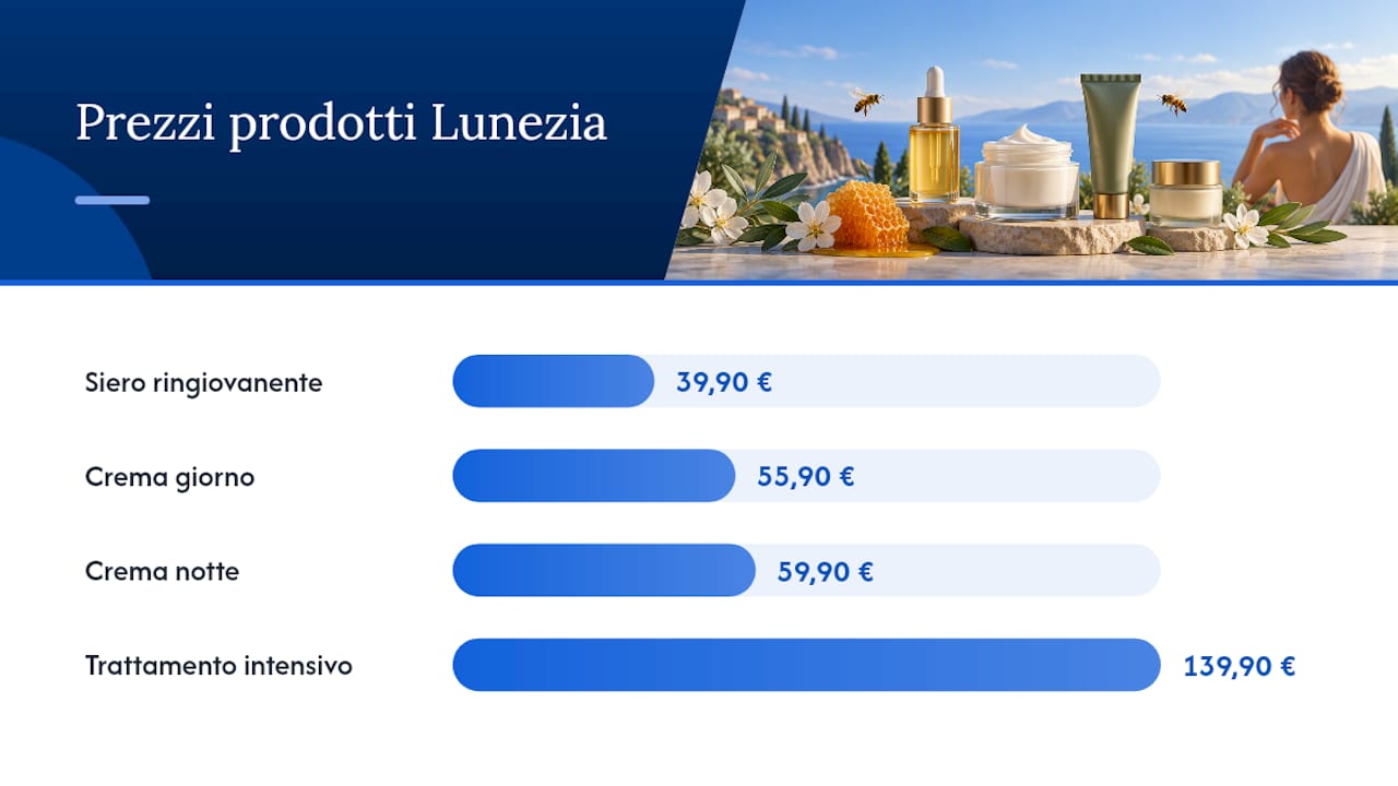 I prodotti Lunezia per il trattamento viso al veleno d'api — overview diagram