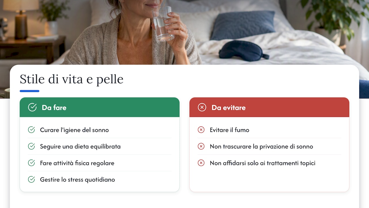 Impatto dello stile di vita sulla pelle a 50 anni — overview diagram